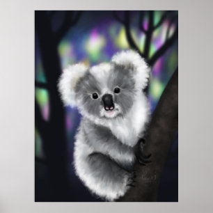 Poster Dreamy Koala em uma Floresta Encantada
