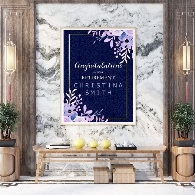 Poster Dreamy Lilac Pastel Watercolor Party (Dreamy Lilac Pastel Watercolor Retirement Party Poster)