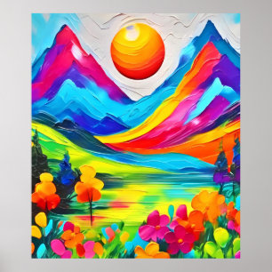 Poster Dreamy Mountain Majestade Painting