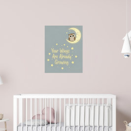 Poster Dreamy Owl & Moon Nursery