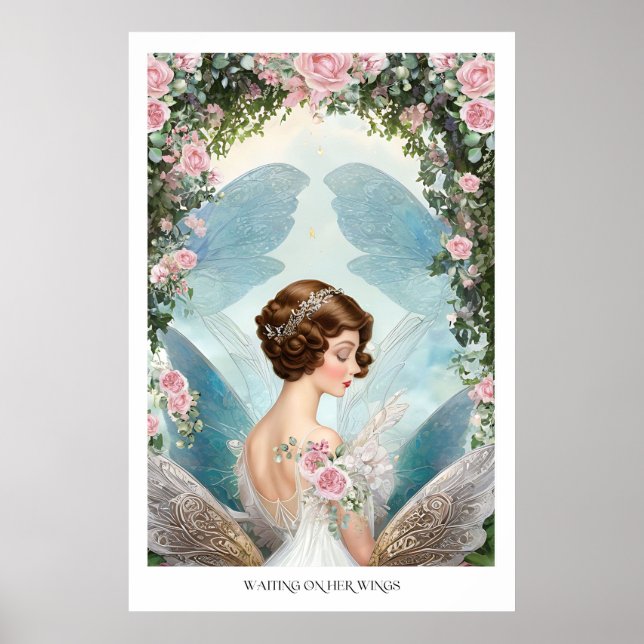 Poster Dreamy Vintage inspirou fada Rosa (Frente)