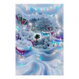 Pôster Dreamy Winter Wonderland Lights