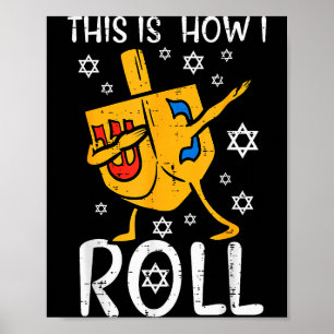 Poster Dreidel Dabbing Feio Hanukkah Engraçado Chanukah H