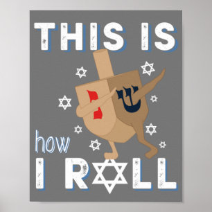 Poster Dreidel Menorah Funny Hanukkah Deu Isto É Como Eu