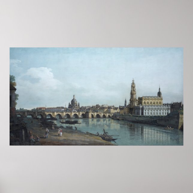 Poster Dresden Elbufer Vedute - Canaletto - Bellotto (Frente)