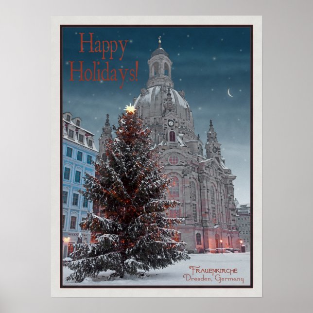 Poster Dresden - Frauenkirche Tannenbaum - HH WB (Frente)