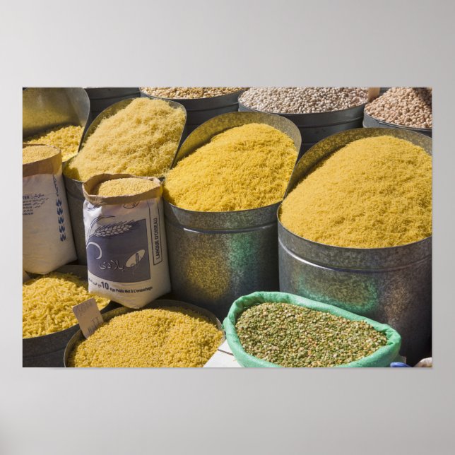Pôster Dried pasta and beans for sale, Marrakech, 2 (Frente)