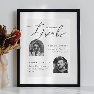 Poster Drinks de Assinatura de Foto do Noivo e do Groom  
