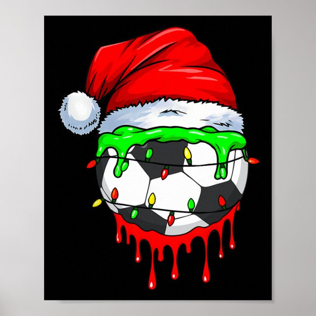 Poster Drip de Futebol de Natal para Meninos Drip de Sorv (Frente)