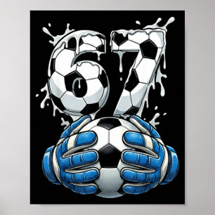 Poster Drip de Futebol Número 67 Goleiro de Futebol Mascu