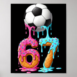 Poster Drip de Futebol Número 67 Jogador de Futebol Mascu