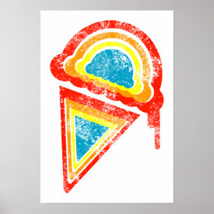 Poster Dripz retrô do sorvete