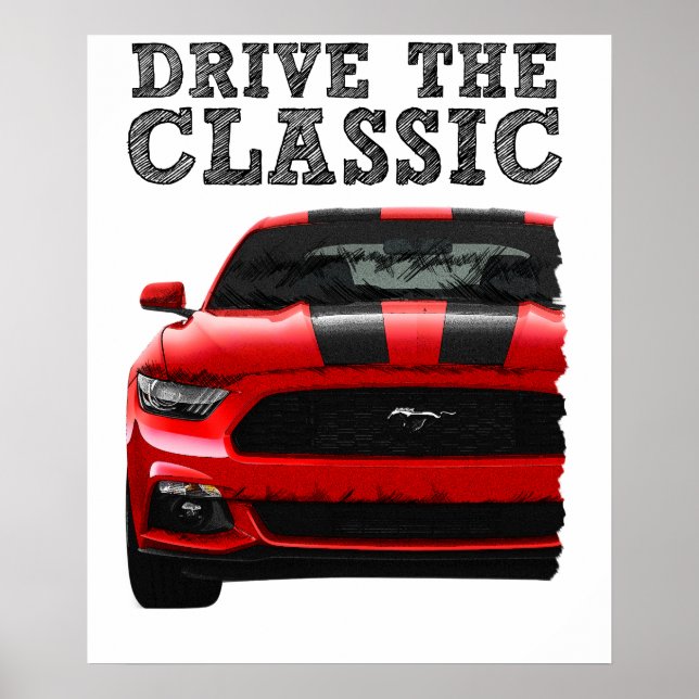 Poster drive the classic-ford mustang (Frente)