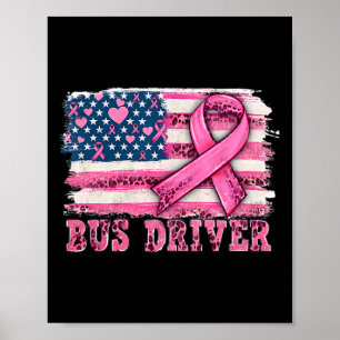 Poster Driver American Flag Pink Friso Cancer Awa