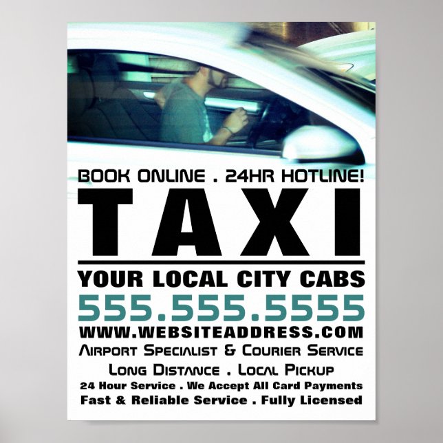 Poster Driver, Taxi Cab Firme Advertising (Frente)