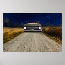 Pôster Driver Zombie do Caminhão de Pickup de Rato Vintag