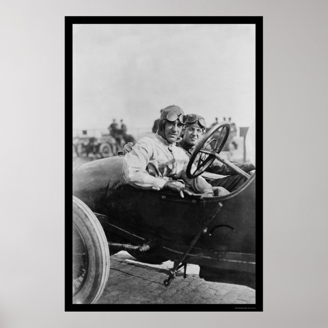 Pôster Drivers Mercer Auto Race 1916 (Frente)