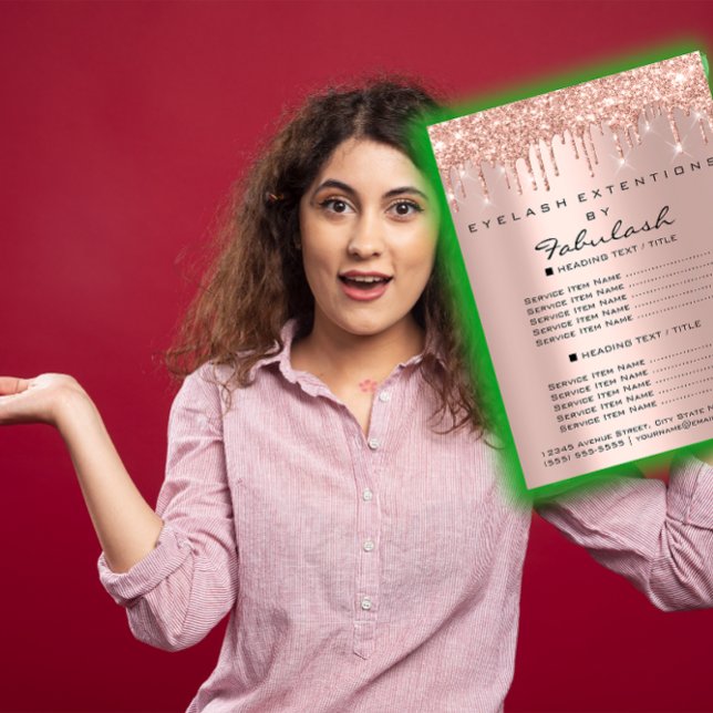 Pôster Drives de Artista de Maturação de Extensão Eyelash (Price List Eyelash Extension Makeup Artist Drips Poster)