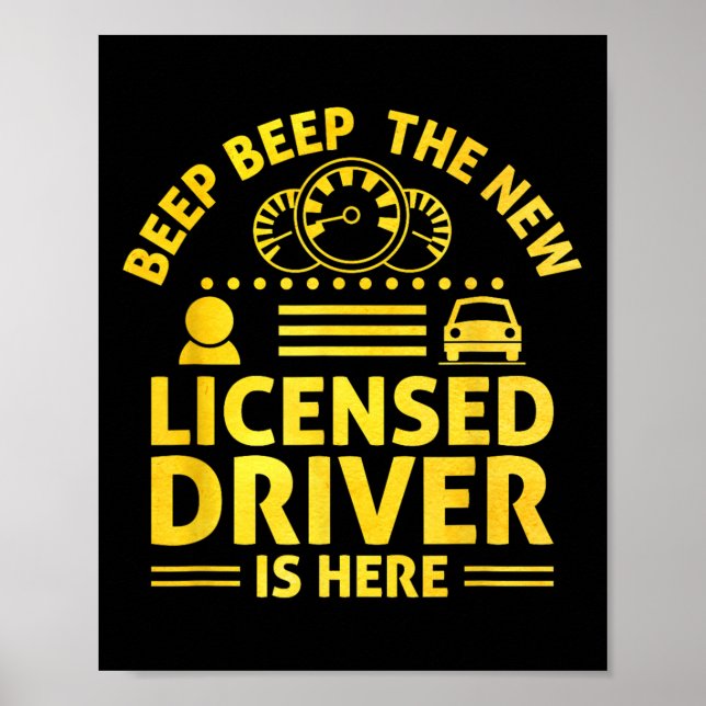 Poster Driving License Ped New Driver Permit Driving Scho (Frente)