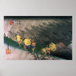 Poster Driving Rain at Shöno Utagawa Hiroshige 1833