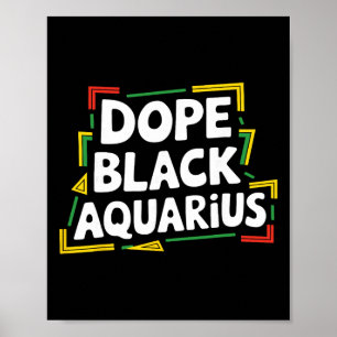 Poster Droga Preto Aquário Afro Americano Zódiaco Melanin