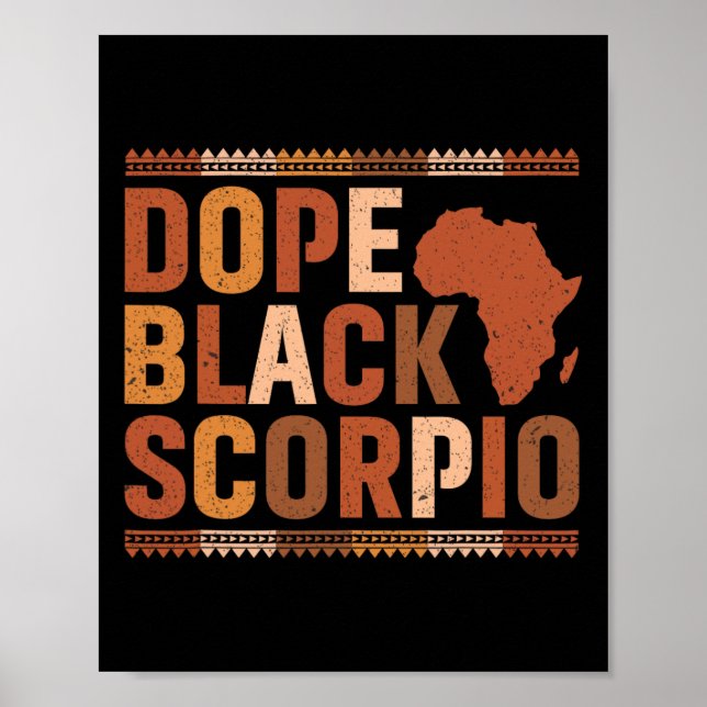 Poster Droga Preto Escorpião Melanina Mês da História Afr (Frente)