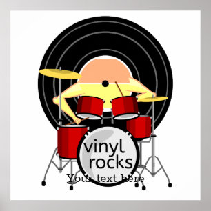 POSTER DROGAS DE VINILO DE MÚSICA 70S