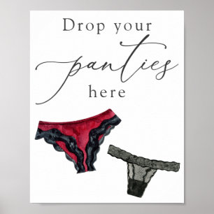 Poster Drop Your Panties Here Lingerie Shower Sign
