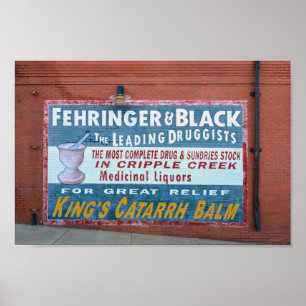 Poster Druggist Mural Ad, Cripple Creek, Colorado