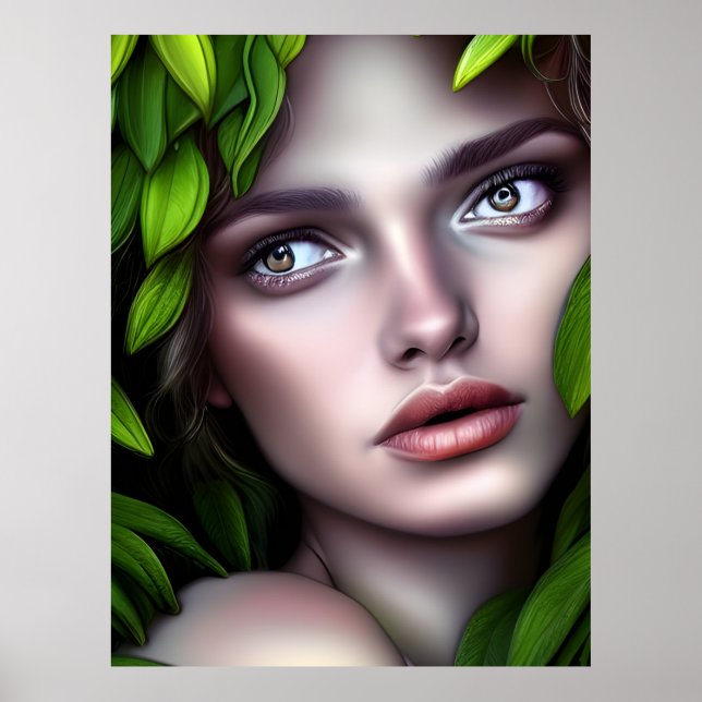 Poster Druid Nature Deusa Fantasia Mulher Arte (Frente)