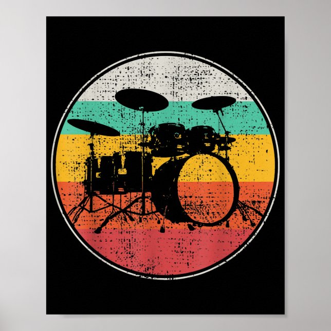 Poster Drummer Banda Drummer Vintage (Frente)