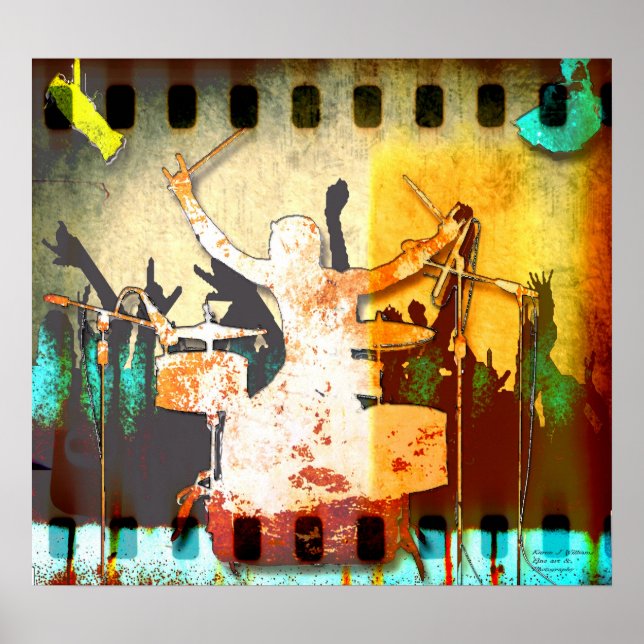 Poster Drummer Dude, Copyright karen J Williams (Frente)