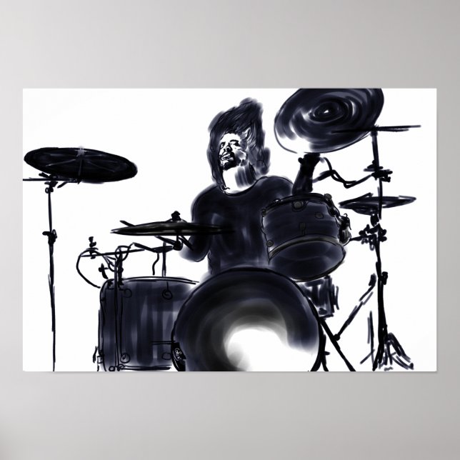 Poster Drummer em ação - escuro (Frente)