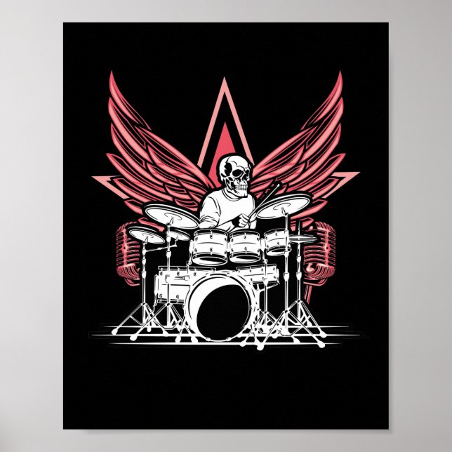 Poster Drummer Musical Drummer Drumsticks (Frente)