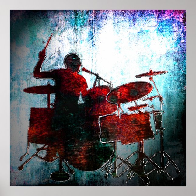 Poster Drummer Pop, Copyright Karen J Williams (Frente)