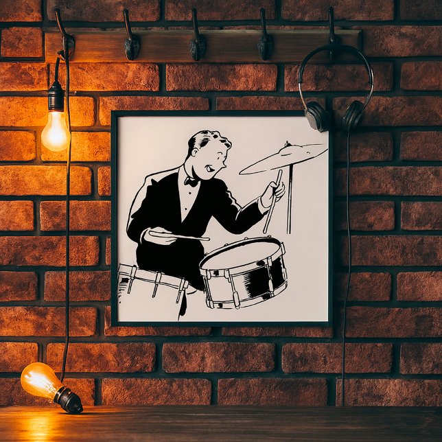 Poster Drummer Retroativo (Criador carregado)