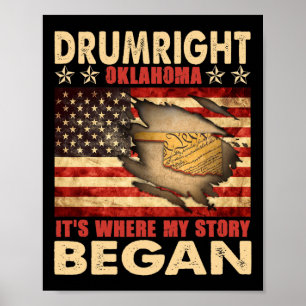 Poster Drumright Oklahoma EUA Bandeira 4 De Julho 