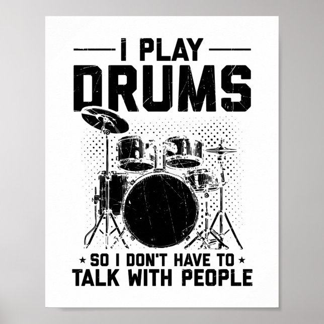 Poster Drums | Musical Instrument Drummer Gift (Frente)