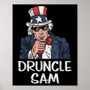 Poster Druncle Sam Engraçado Tio Sam Beer 4 Da Festa De J