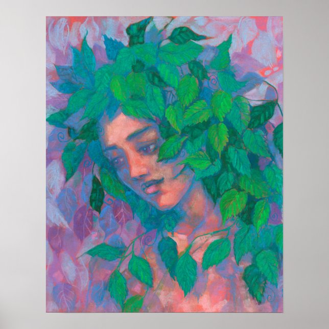 Poster Dryad Tree Spirit Green deixa surreal fantasia de  (Frente)
