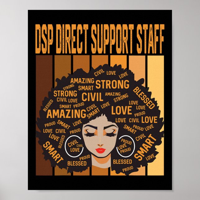 Poster Dsp Direct Support Staff Powerful Black History Mo (Frente)