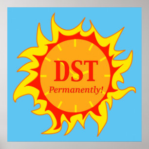 Poster DST Permanentemente - horário de verão