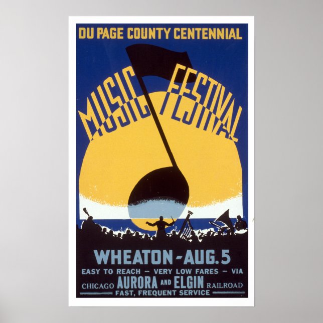 Pôster Du Page County Centennial Music Festival WPA (Frente)