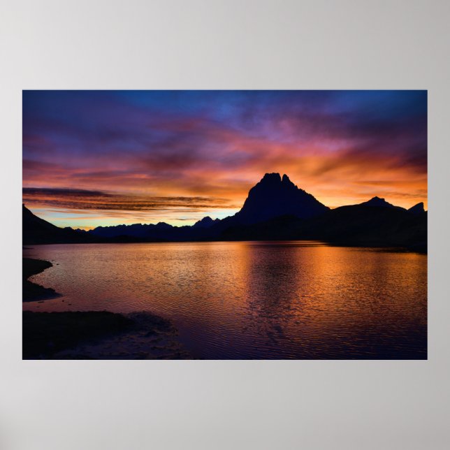 Poster du Pic du Midi d'Ossau au lever du jour (Frente)