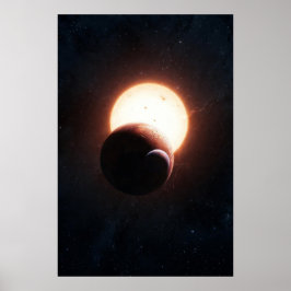Poster Dual Eclipse Over Red Planet – Cosmic Alignment in