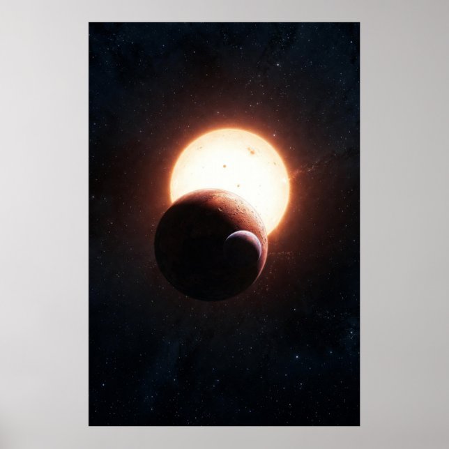 Poster Dual Eclipse Over Red Planet – Cosmic Alignment in (Frente)