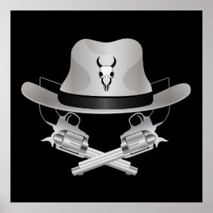 Poster Duas armas cruzadas e chapéu