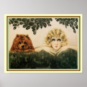Poster "Duas Belezas" por Louis Icart 12 x 16