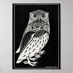 Poster Duas Corujas por Julie de Graag,