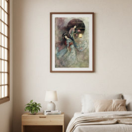 Poster Duas donas e Lanterna por Warwick Goble